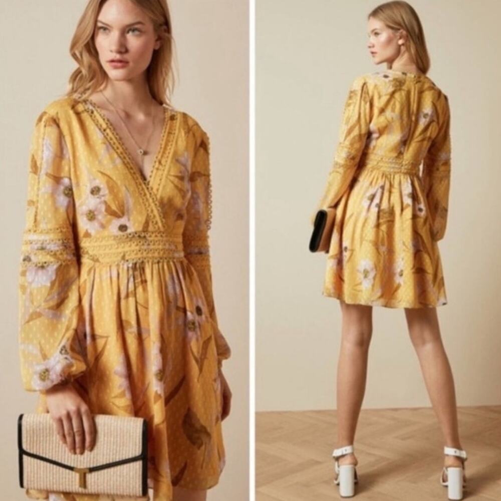 Ted Baker Posyy Cabana Long Sleeve Dress Size 5